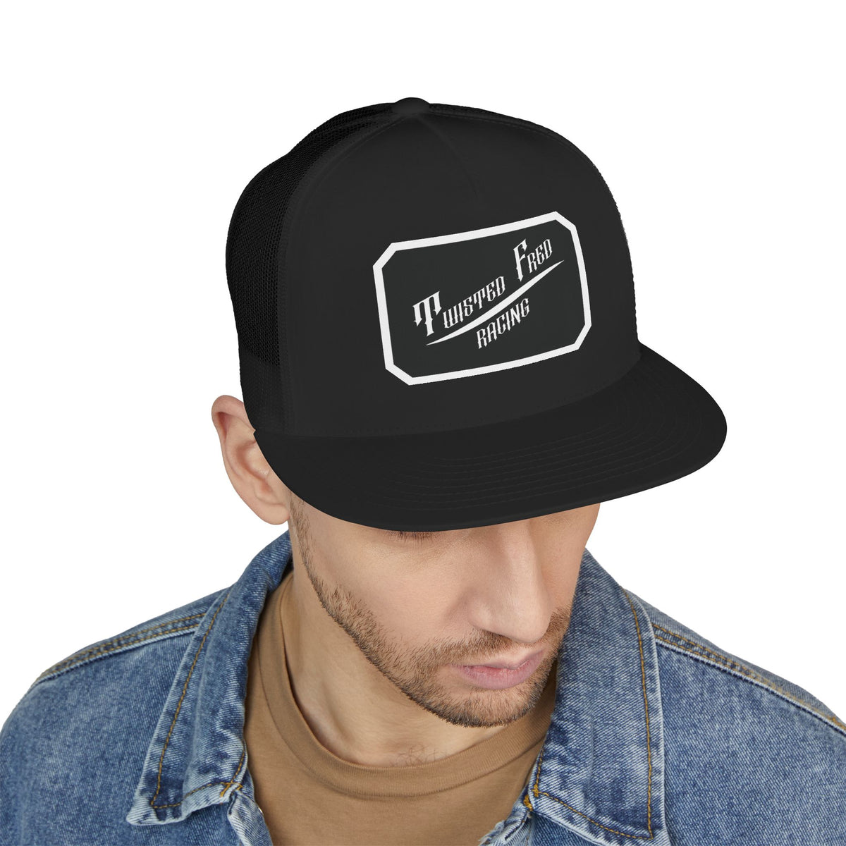 TFR swoosh snap back white and black