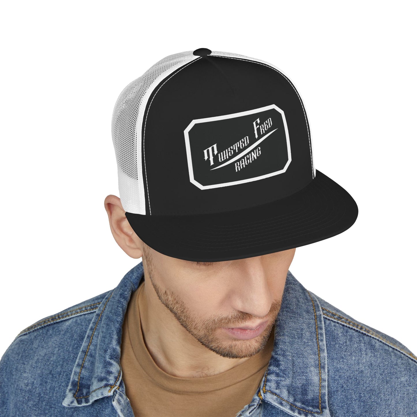 TFR swoosh snap back white and black