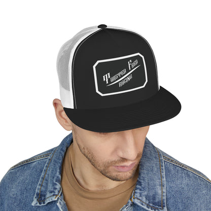 TFR swoosh snap back white and black