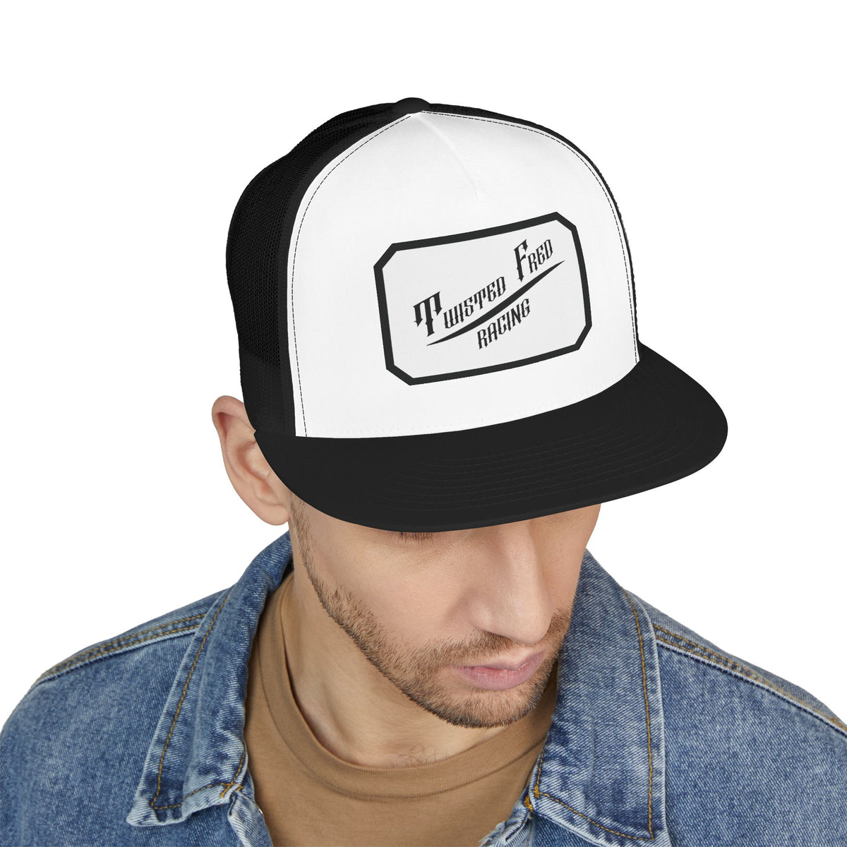 TFR swoosh snap back white and black